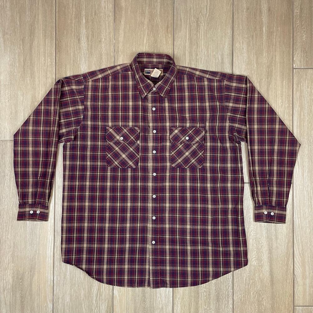 Vintage Big Mac Heavyweight Flannel Shirt Men’s XLT Plaid Button Up Workwear
